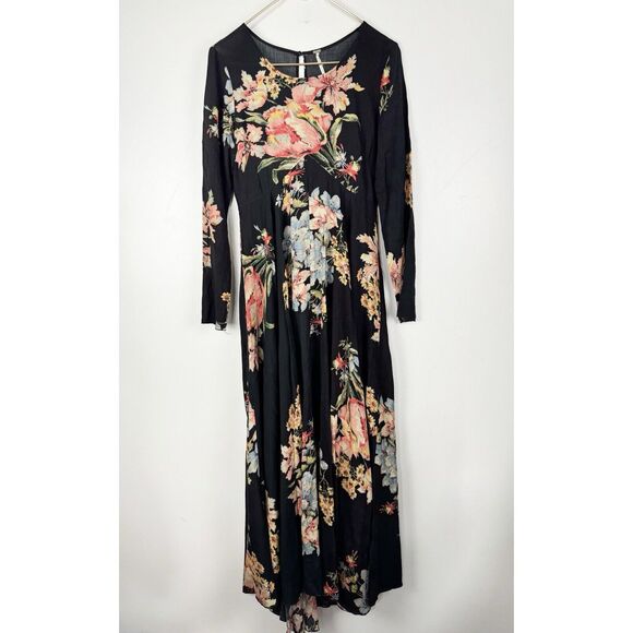 Free People SMALL First Kiss Black Garden Print - Picture 2 of 6